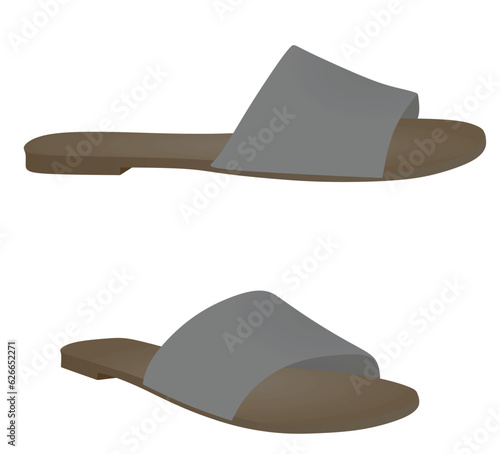 Grey  woman sandal. vector illustration