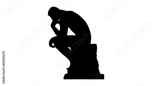 The Thinker silhouette, Auguste Rodin