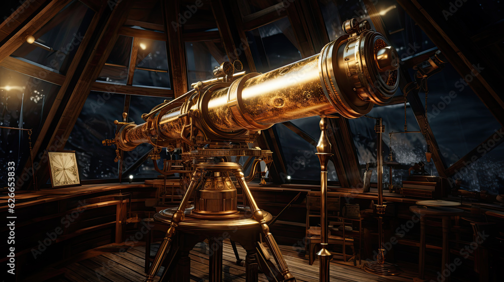 Illustration of Steampunk game observatory. Illustration of Steampunk game observatory.
