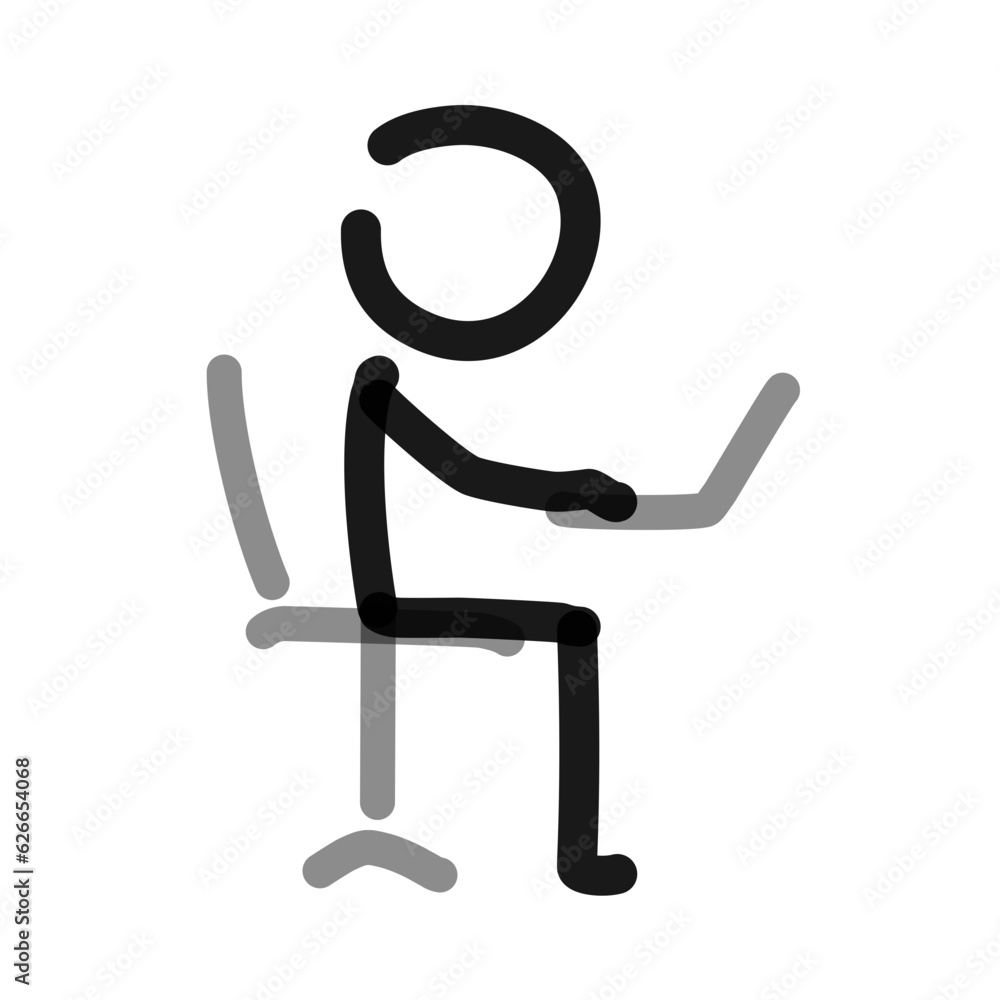 sitting stick figure working on a laptop simple line art vector doodle sitting stick figure working on a laptop simple line art vector doodle