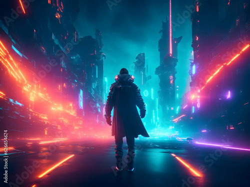 Generative AI Enigma: A Cinematic Journey through a Futuristic Dystopian Cityscape, Where Hidden Mysteries Await the Lone Protagonist