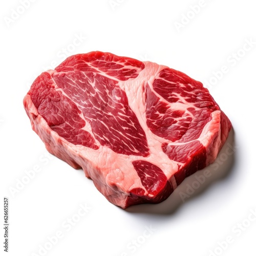 Ripe steak isolated