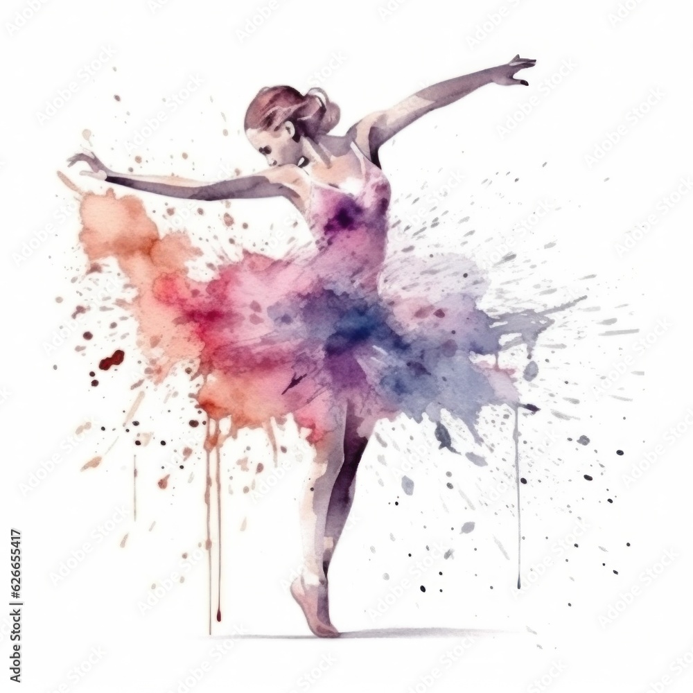 Ballet watercolor background Ballet watercolor background