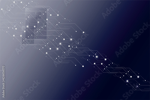 Abstract technology illustration with blue background
