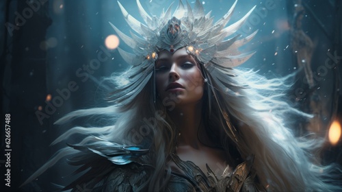 The nordic goddess freya.generative ai photo