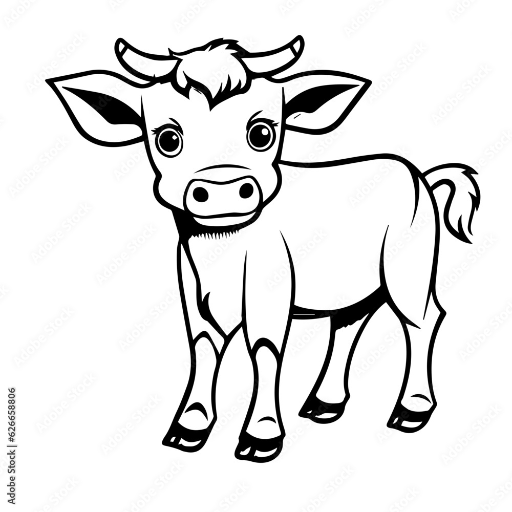 Fototapeta premium calf outline illustration