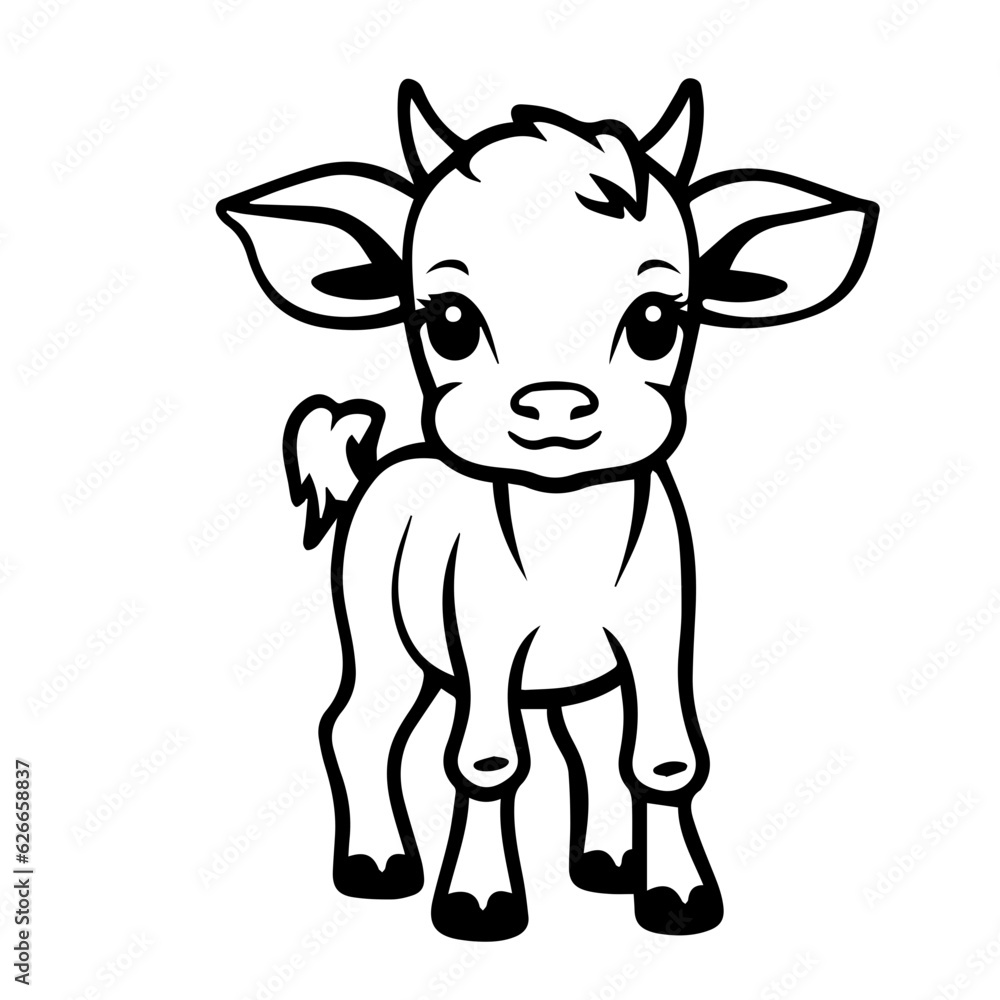 Obraz premium calf outline illustration