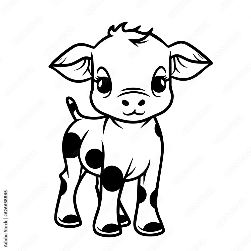 Obraz premium calf outline illustration