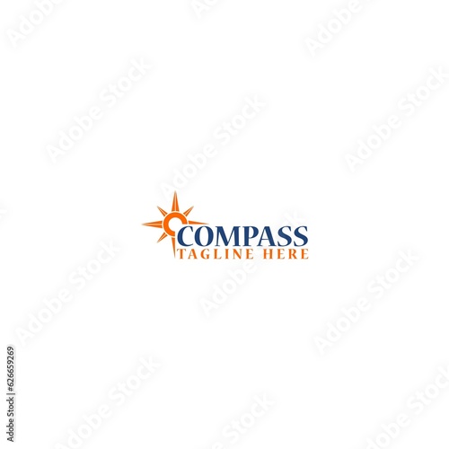 Compass Concept Logo Design Template isolated on white background