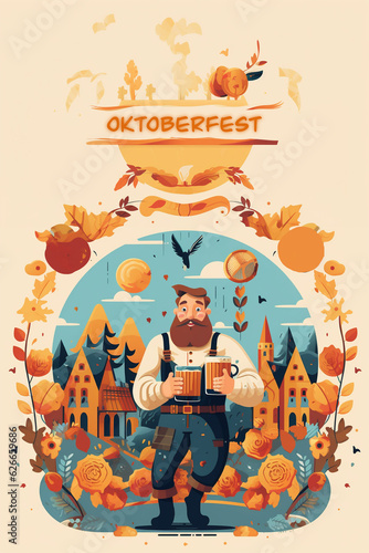 flat illustration for oktoberfest