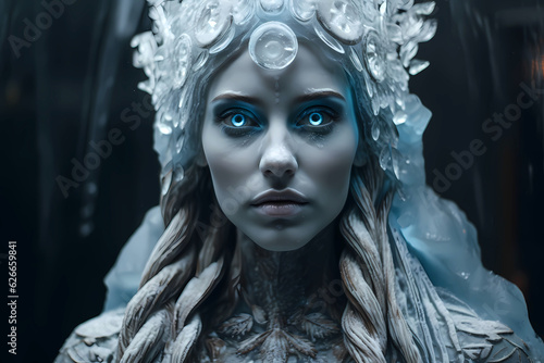 Portrait of a beautiful ice queen photo