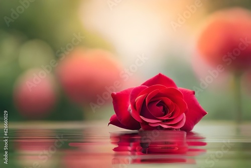 pink rose on the tablegenerated by AI technology