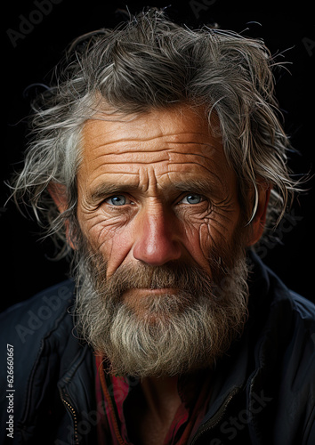 Portrait of an Elderly Man-Grey Hair and a Beard