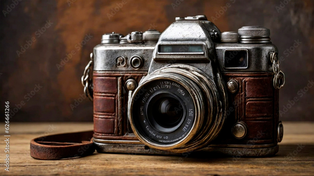 Old Photographic Camera Isolated