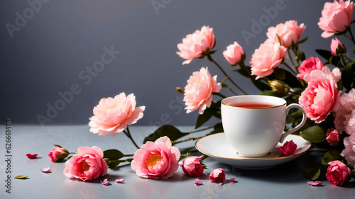 Cup of Tea with Flowers