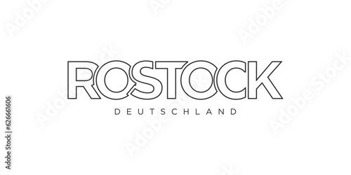 Rostock Deutschland, modern and creative vector illustration design featuring the city of Germany for travel banners, posters, and postcards.