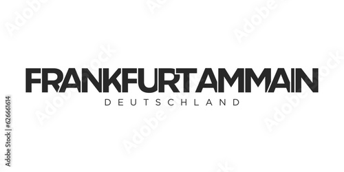 Frankfurt am Main Deutschland, modern and creative vector illustration design featuring the city of Germany for travel banners, posters, and postcards.