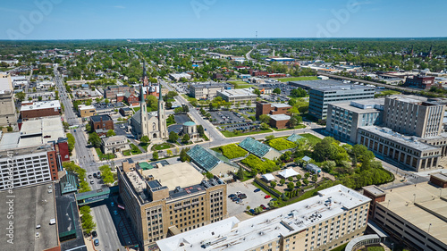 Fort Wayne City of Churches cathedral Botanical Gardens Conservatory downtown aerial steeples