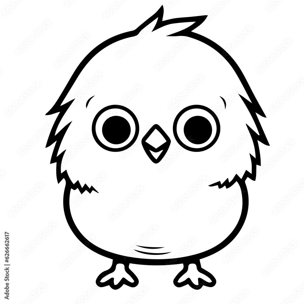 Fototapeta premium chick doodle illustration