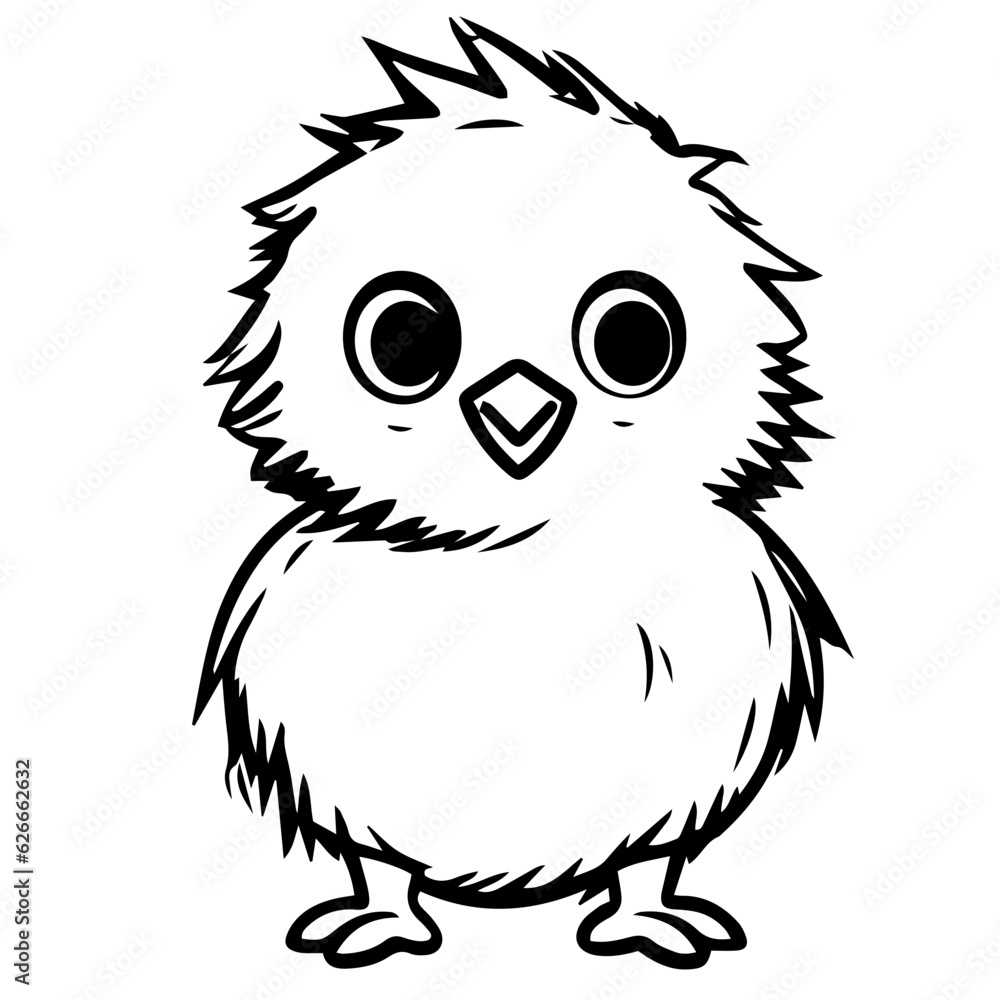 Fototapeta premium chick doodle illustration