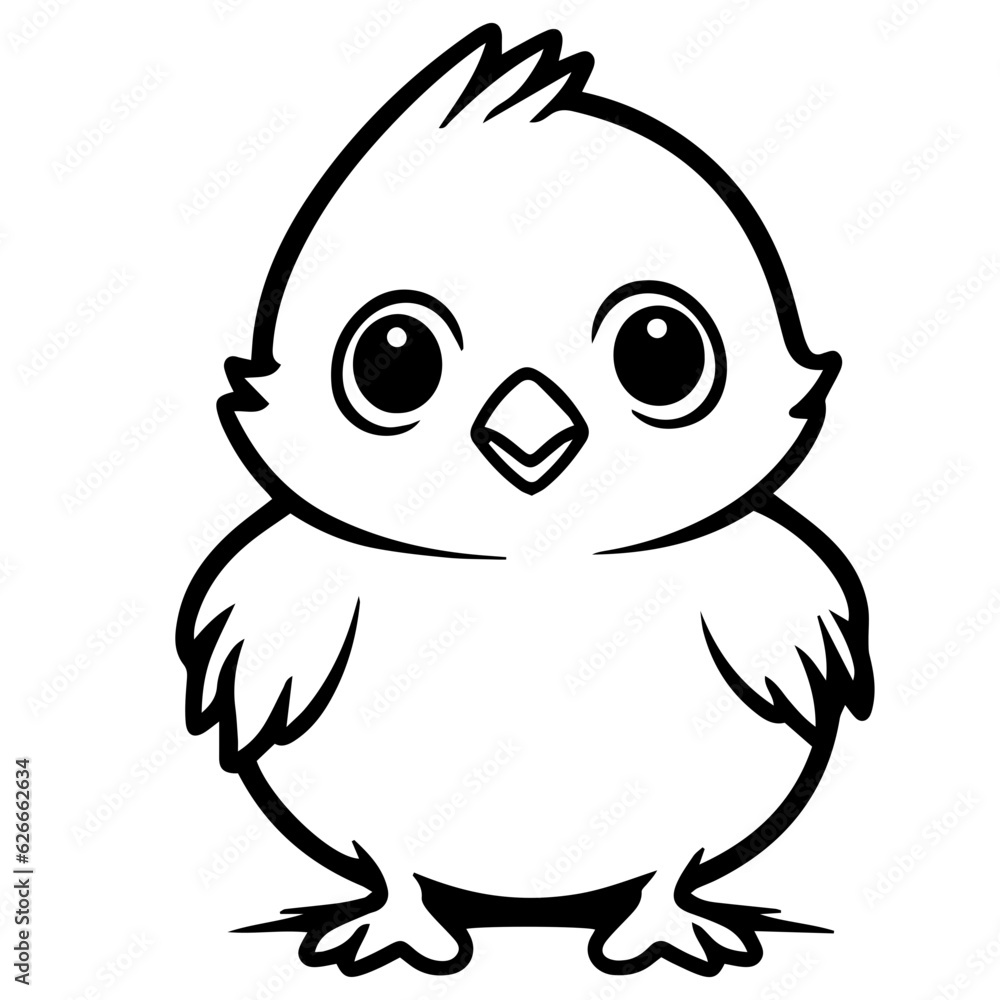 Fototapeta premium chick doodle illustration