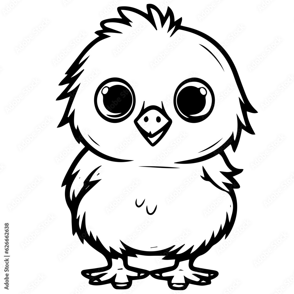 Fototapeta premium chick doodle illustration