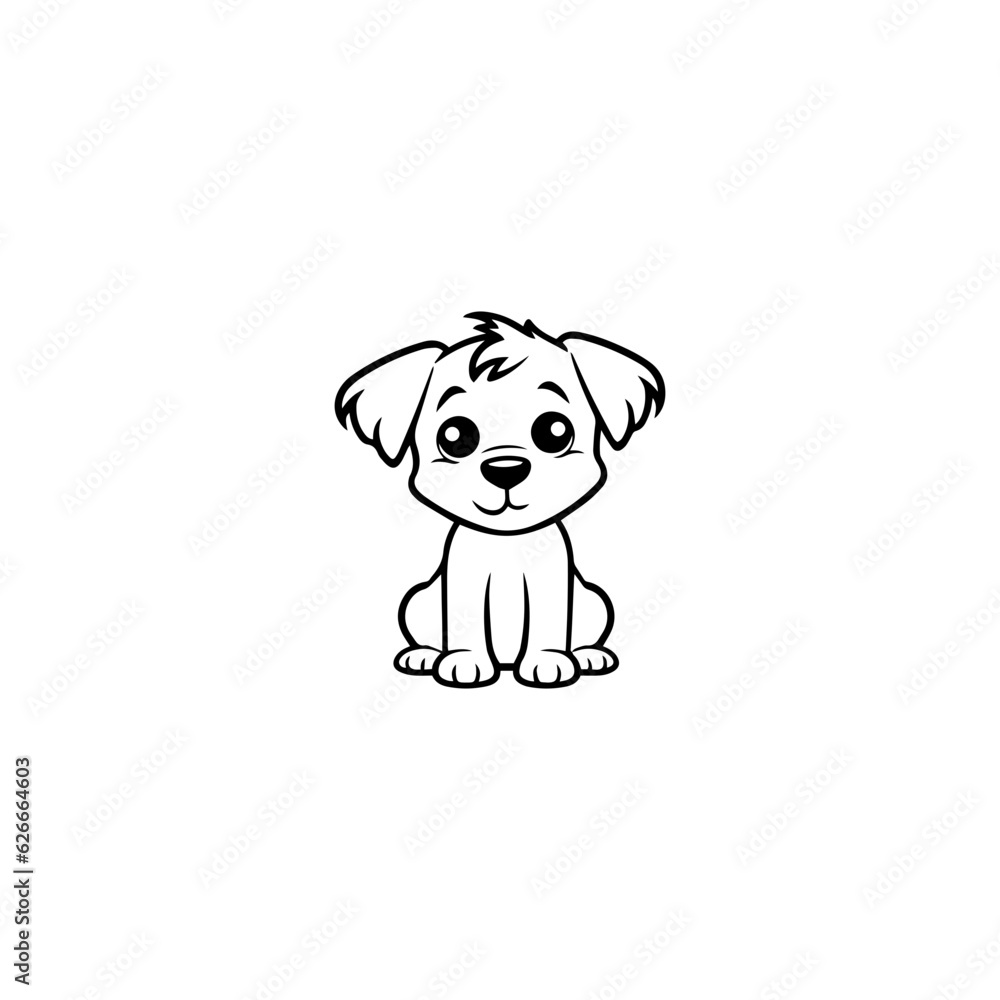 Fototapeta premium cute puppy doodle illustration