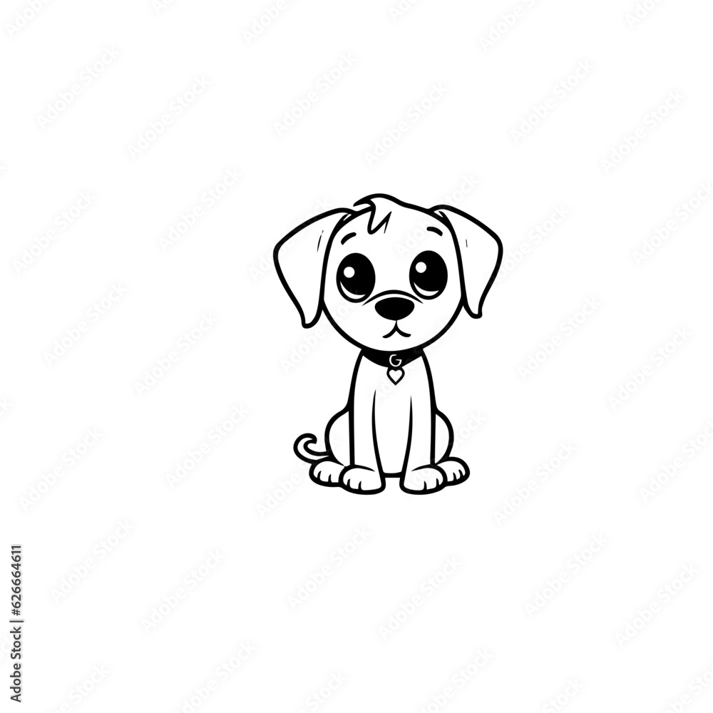 cute puppy doodle illustration cute puppy doodle illustration