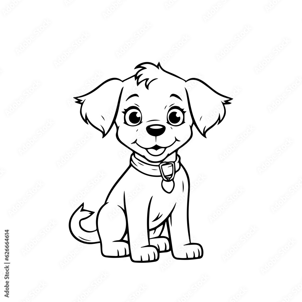 Fototapeta premium cute puppy doodle illustration