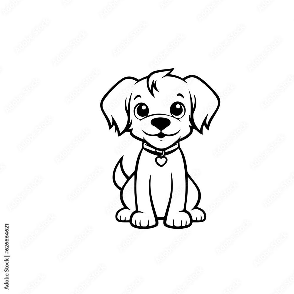 cute puppy doodle illustration cute puppy doodle illustration