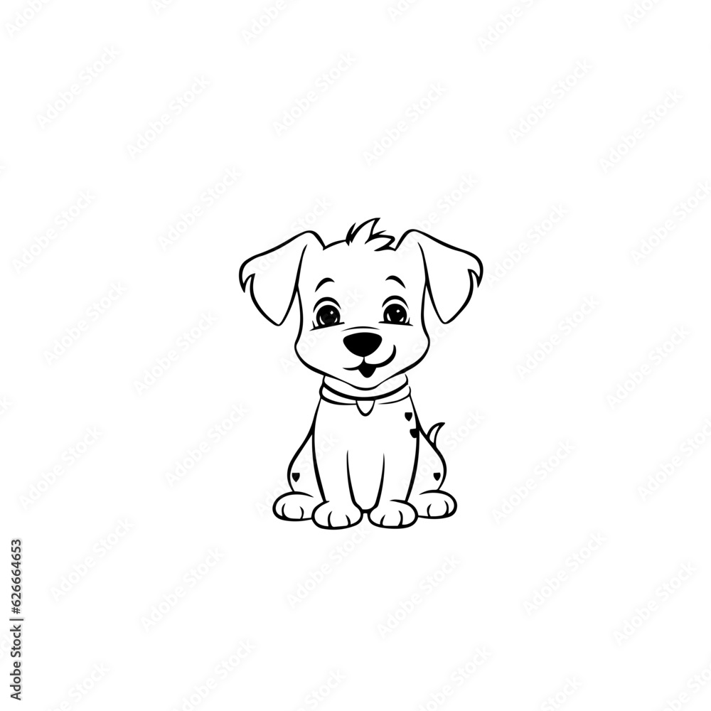 Fototapeta premium cute puppy doodle illustration