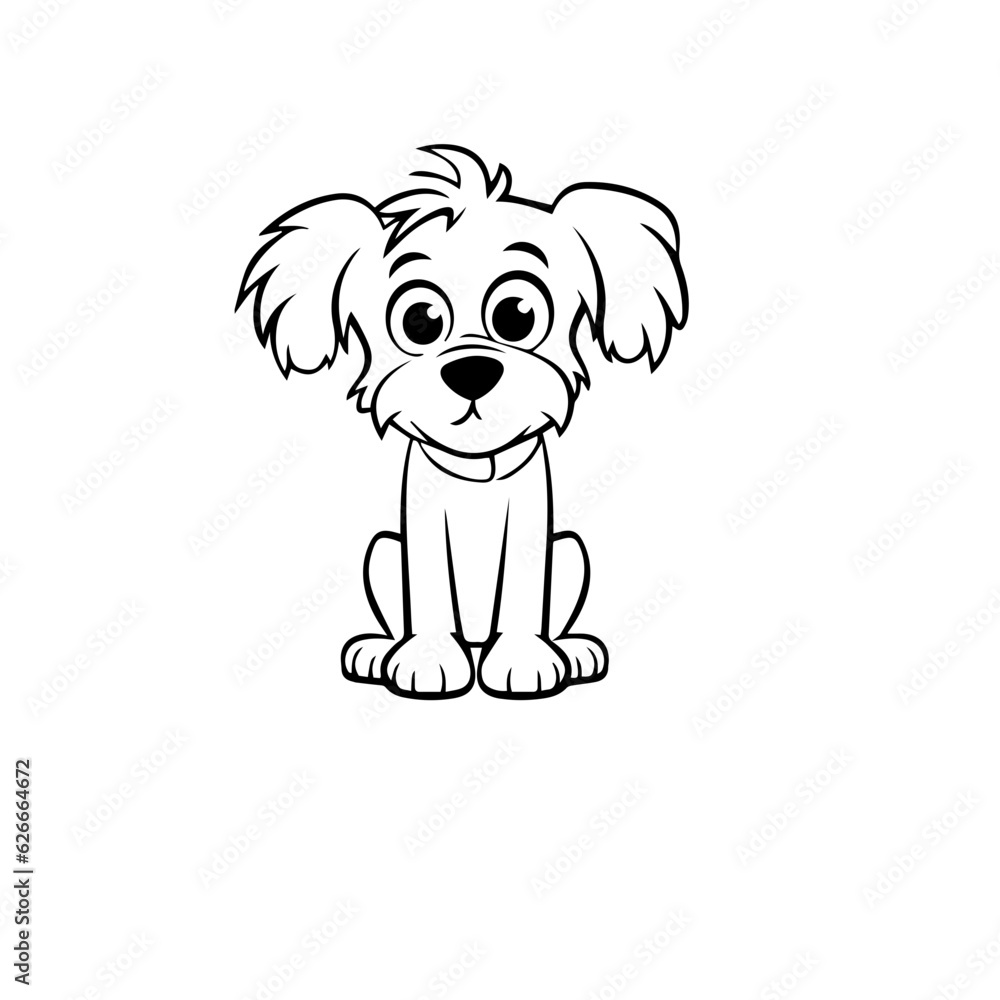Fototapeta premium cute puppy doodle illustration