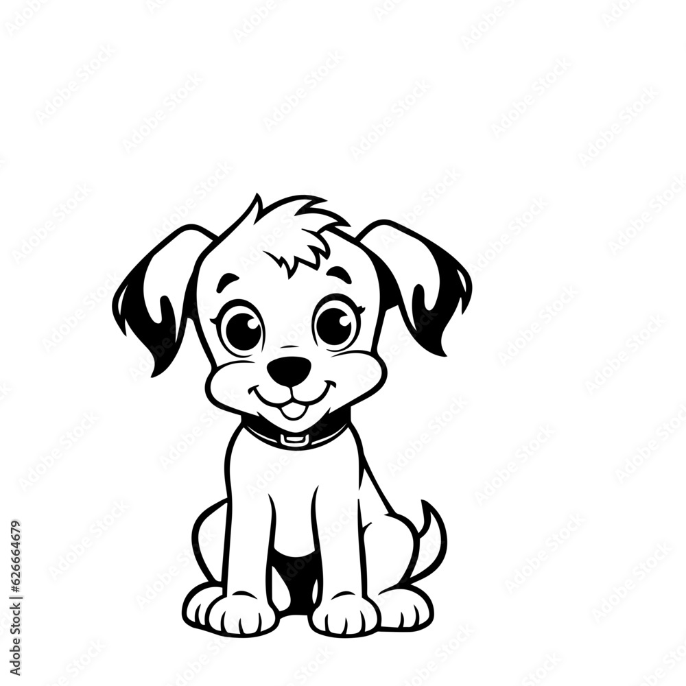 Fototapeta premium cute puppy doodle illustration