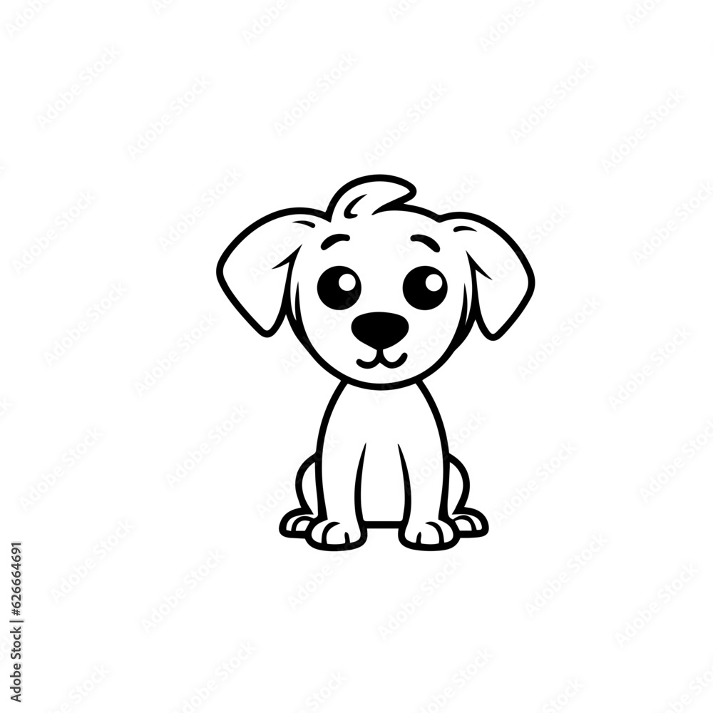 Fototapeta premium cute puppy doodle illustration