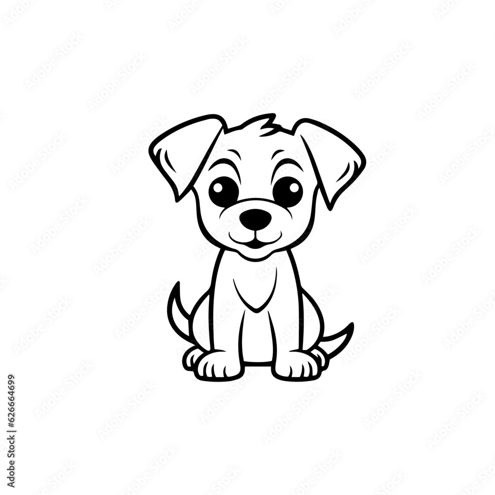 cute puppy doodle illustration