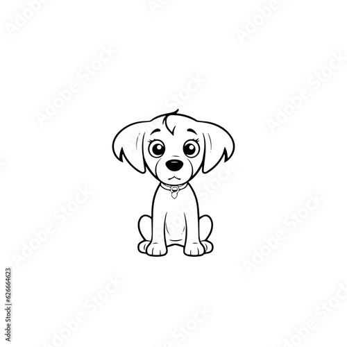 cute puppy doodle illustration