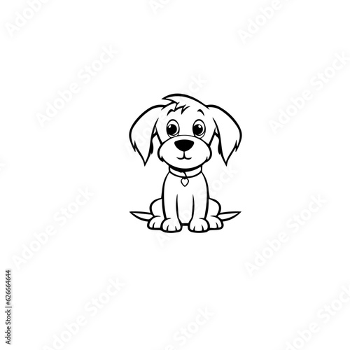 cute puppy doodle illustration