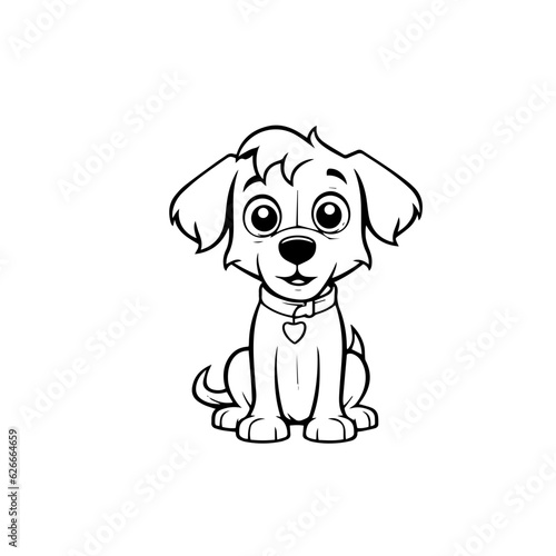 cute puppy doodle illustration