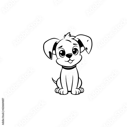 cute puppy doodle illustration