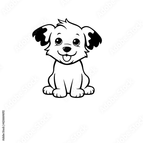 cute puppy doodle illustration