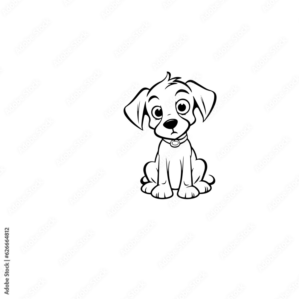 cute puppy doodle illustration