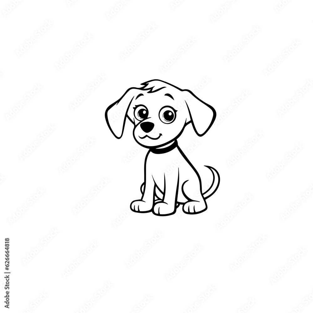 Fototapeta premium cute puppy doodle illustration