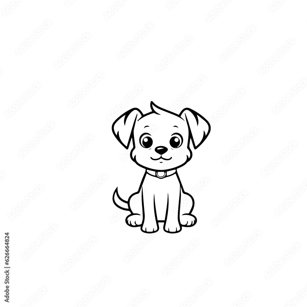 Obraz premium cute puppy doodle illustration