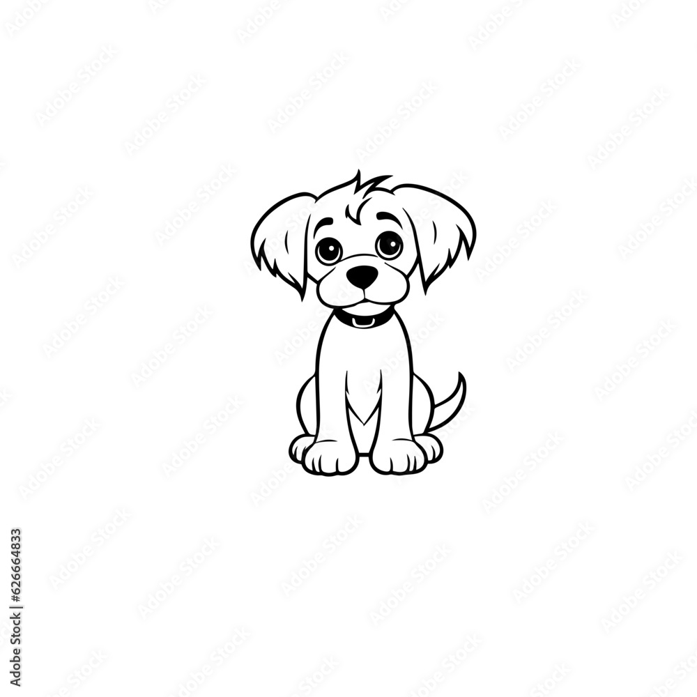Fototapeta premium cute puppy doodle illustration
