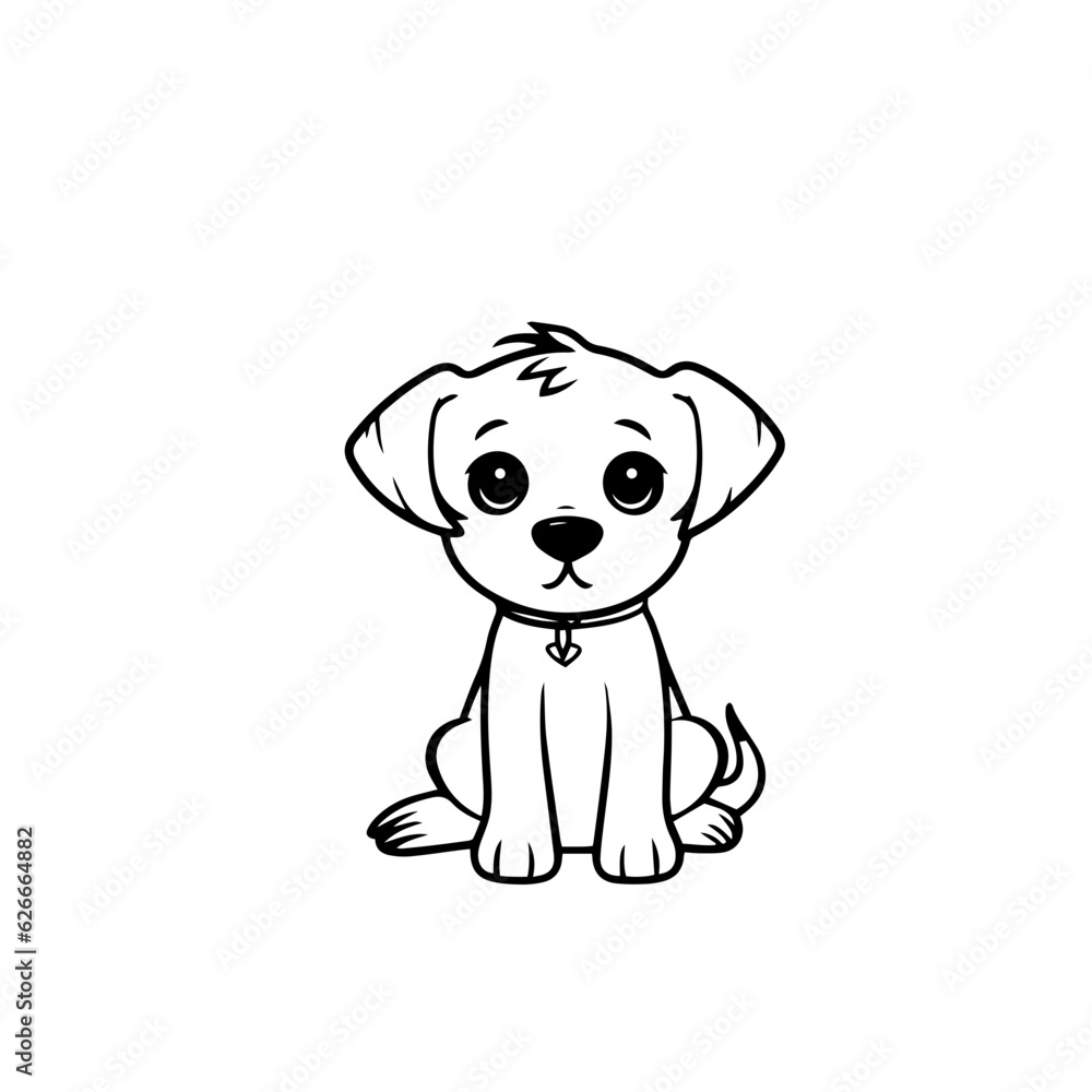 Obraz premium cute puppy doodle illustration