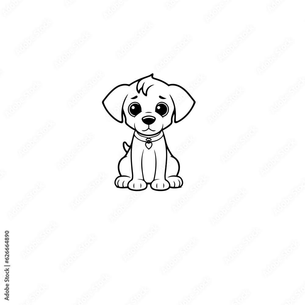 cute puppy doodle illustration cute puppy doodle illustration