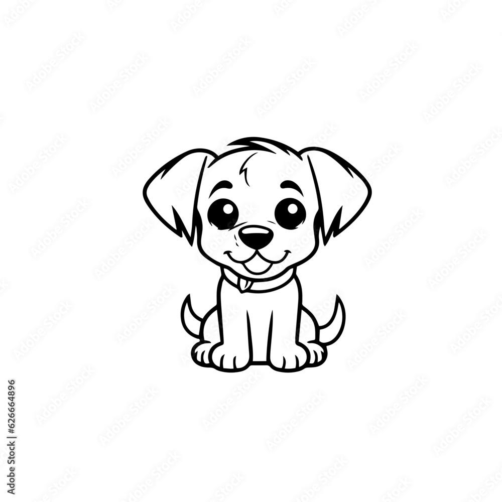 Fototapeta premium cute puppy doodle illustration