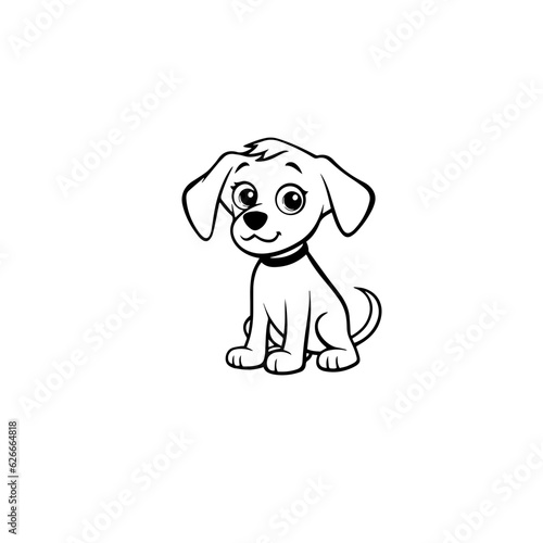 cute puppy doodle illustration