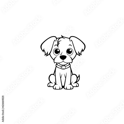 cute puppy doodle illustration