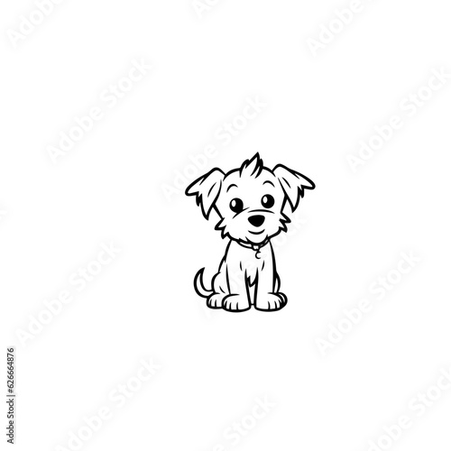 cute puppy doodle illustration